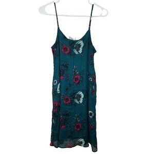 Mudd Dress Juniors XS Blue Pink Floral Shift Lightweight Casual Summer
